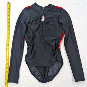 BEAUTIFUL 5dancewear Five 5 Gymnastics Dance Leotard YXL Extra Large RED BLACK